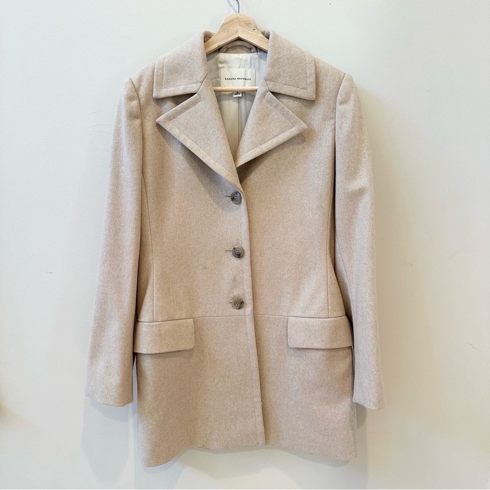 Banana Republic Cream Blazer Pea Coat Medium